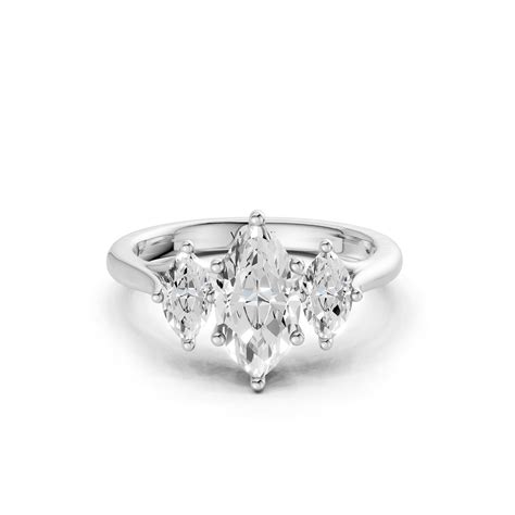 Marquise-Cut Trinity Vows Ring White Gold – Verlas India