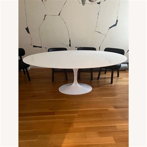Saarinen Style Tulip Dining Table White Quartz - AptDeco