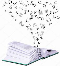 libro lettere d open book with letters falling into the pages stock libro lettere d open book with letters falling into the pages stock