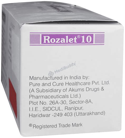 Rozalet 10 Tablet: Price, Uses, Side Effects & How to Use - MediBuddy