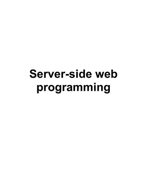 Image result for Server-Side Web Programming
