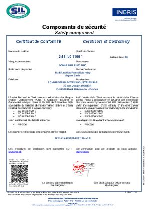 Certificat of compliance in accordance with IEC 61508 (V8.04, V9.03 ...