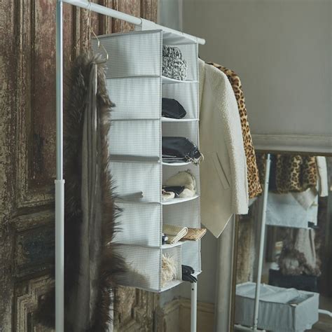 STUK storage with 7 compartments, white/grey, 30x30x90 cm (11 ¾x11 ¾x35 ...