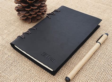 Leather Notebook Hand Bound Journal Personalized Leather | Etsy