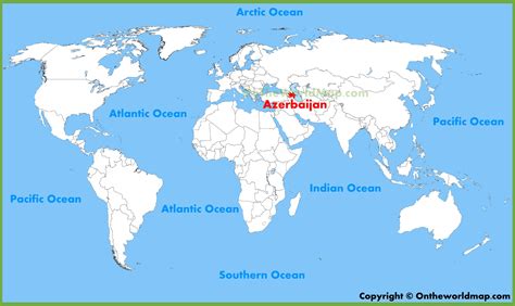 Azerbaijan location on the World Map