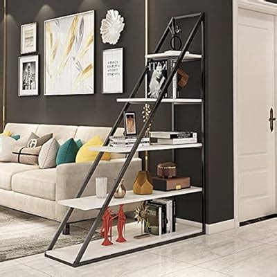 Buy Tribesigns 5-Tier Bookshelf, Modern Ladder Corner Bookshelf Stepped ...