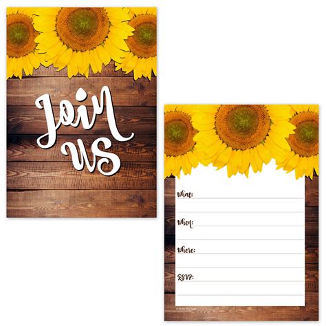 Rustic Sunflower on Barn Wood Design Fill in The Blank Party ...