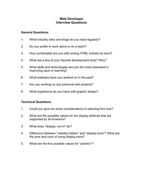 Web Developer Interview Questions 的图像结果