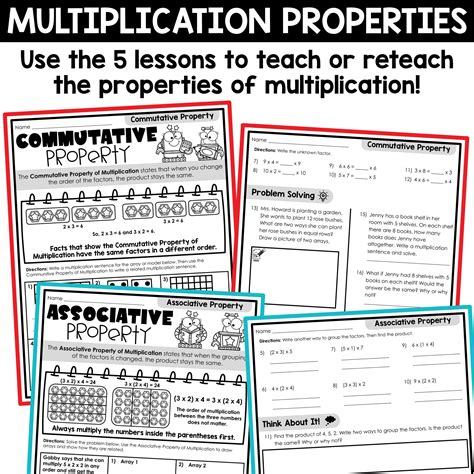 Free associative property of multiplication 3rd grade worksheet ...