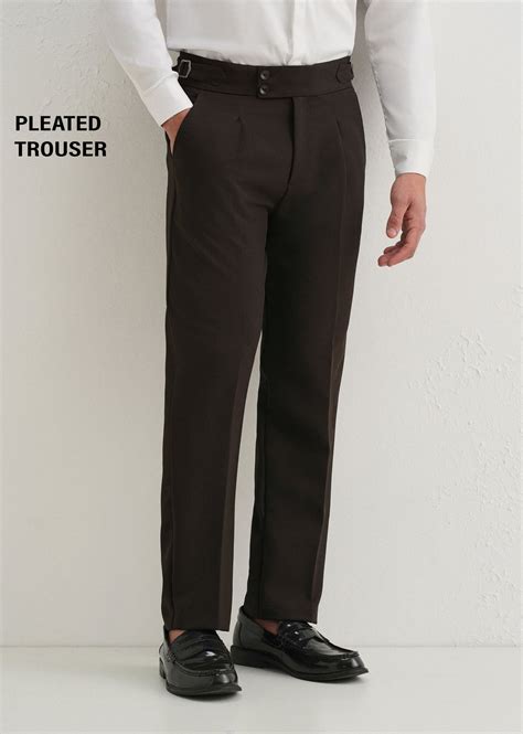 Dark Olive Brown Pleated Gurkha Pant
