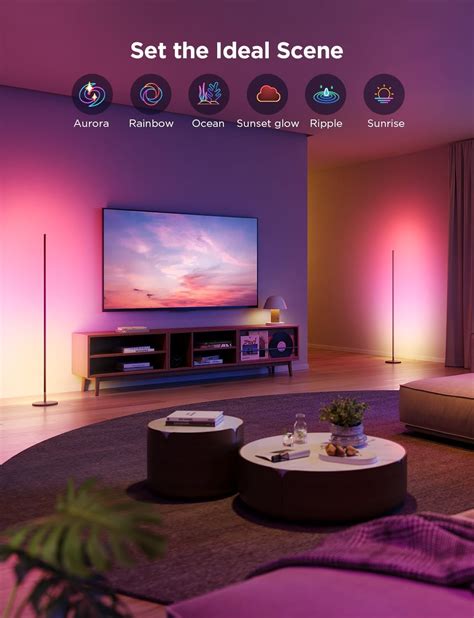 Govee RGBIC Floor Lamp Basic 2-Pack, Compatible with Alexa, LED Smart ...