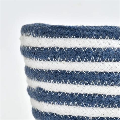 Planter Basket Dual Lines, 4 inches, Blue White