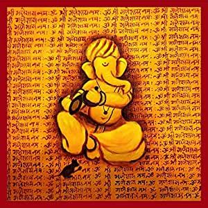 Wallpics Vinyl Lord Ganesha Vighnaharta Painting Poster Waterproof for ...