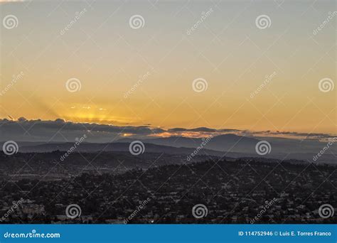 A Yellow Sunrise in Los Angeles Stock Photo - Image of dusk, scenic ...