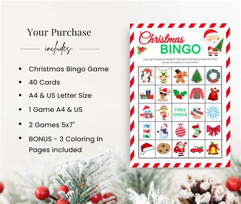Christmas Bingo Cards, Holiday Bingo Game, Christmas Bingo Game, Winter ...