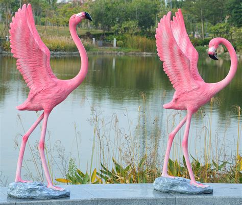 户外园林景观玻璃钢火烈鸟雕塑摆件-方圳雕塑厂