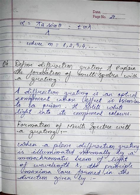 Define diffraction grating & explain the formation of multiple spectra ...