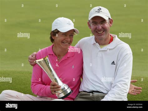 Scotland's Catriona Matthew celebrates with the trophy (left) and her ...