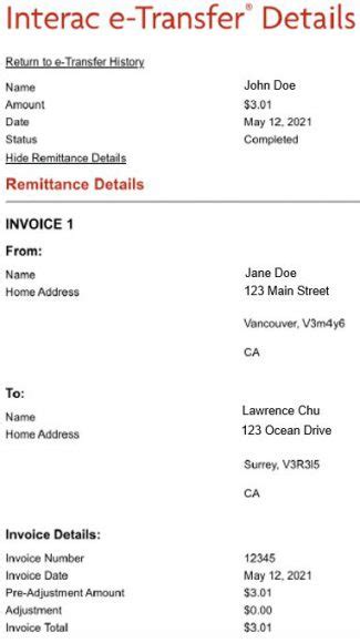 Image result for Receiving Interac e-Transfer Message Box