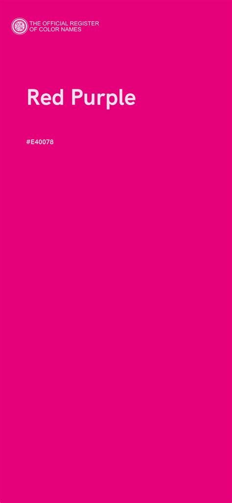 Red Purple color - #E40078 - The Official Register of Color Names