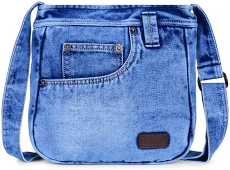 SHOPATHON INDIA Women Denim Blue Jeans Handbag Shoulder Purse For ...