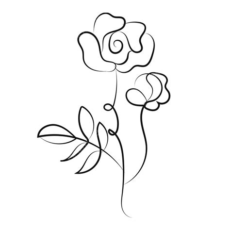 Line Drawing Rose Clipartsco