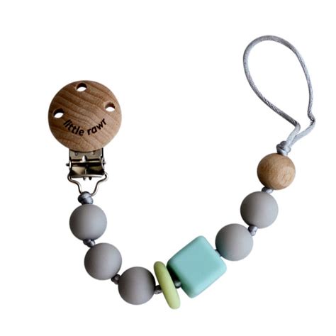 Buy Silicone Pacifinder Beads with Clip Holder - Grey on Snooplay India