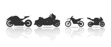 Motorcycle collection, silhouette style, vector illustration | Premium ...