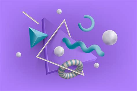Realistic 3d shapes floating background | Free Vector