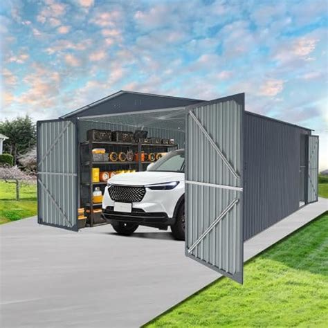 BNSPLY 20x13 Metal Shed, Metal Garage Building with 2 India | Ubuy