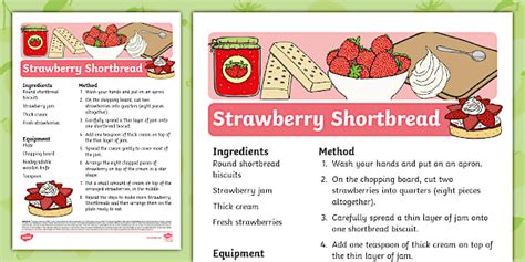 Strawberry Shortbread Recipe (teacher made) - Twinkl