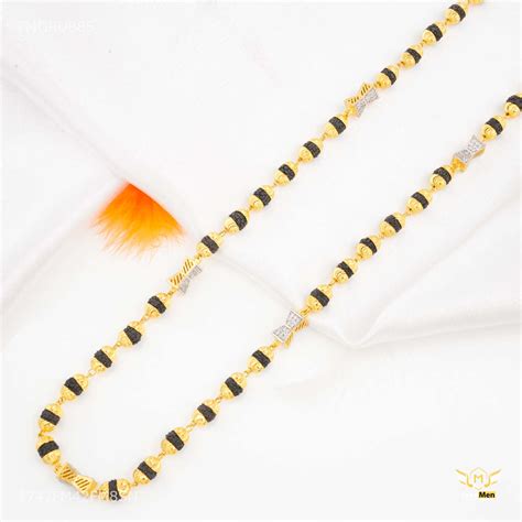 AD with Damru Rudraksha mala gold ball - FMGRU885 – Freemen®