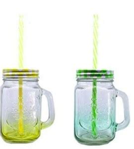 TREE LINIEN Gradient Style 450 ML Mason Glass Jar with Straw Lid ...