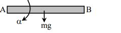 A uniform rod of length ℓ and mass m is free to rotate in a vertical ...