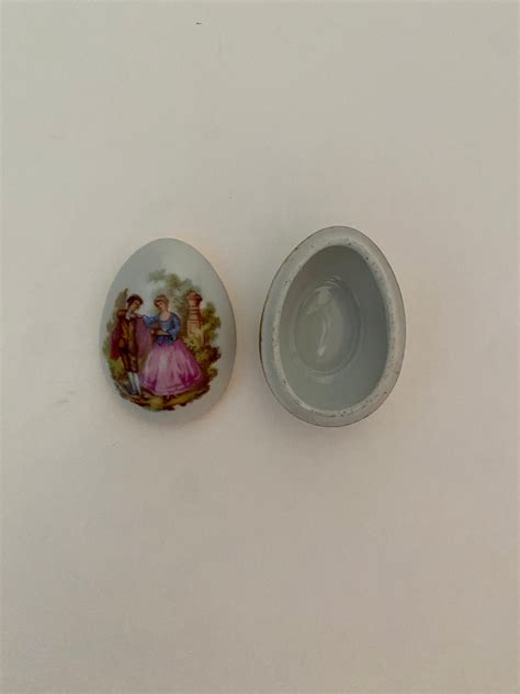 Limoges Porcelain Egg Box With Courting Couple Made in France - Etsy