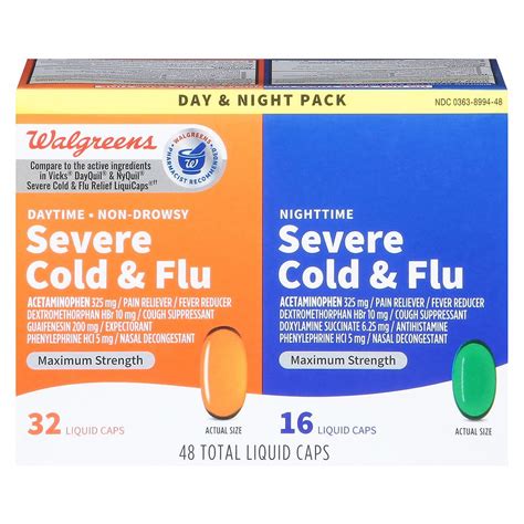 Walgreens Daytime & Nighttime Severe Cold & Flu Liquid Caps | Walgreens