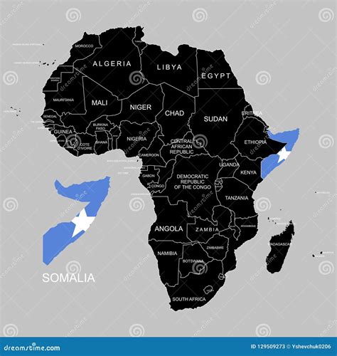 Map Of Somalia In Africa Vector Illustration | CartoonDealer.com #206835872