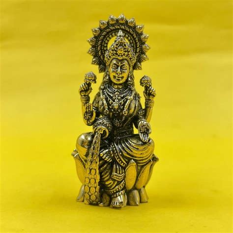 Buy CraftVatika Brass Maa Dhan Lakshmi Devi Idol Statue Sitting on ...