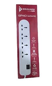 Rapoo Ideakard Smart Strip 4 Socket Surge Protector (White) : Amazon.in ...