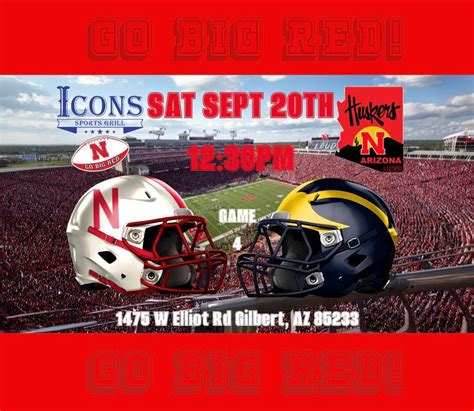 🚨🌽🏈Nebraska vs Michigan Watch Party @ Icons Sports Grill 🎉, Icons ...