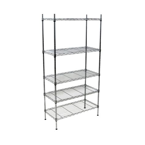 5 Tier Heavy Duty Steel Wire Rack Shelf Storage Shelving Unit - £34.99 ...