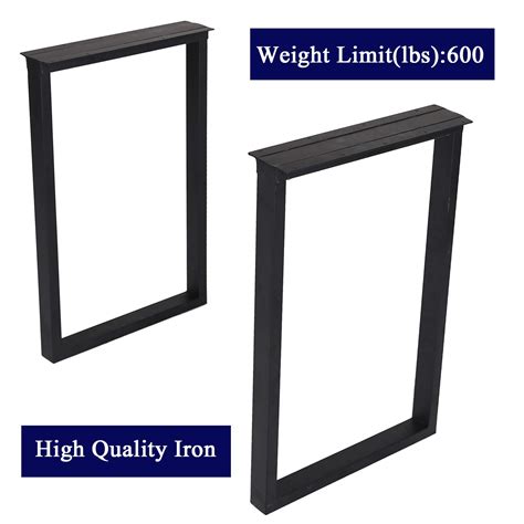 Metal Table Legs Heavy Duty Square Tube Iron Desk Legs Set of 2 28 ...