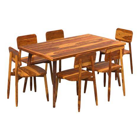 Eirwyn 6 Seater Sheesham Wood Dining Table Set With Chairs – Nismaaya Decor