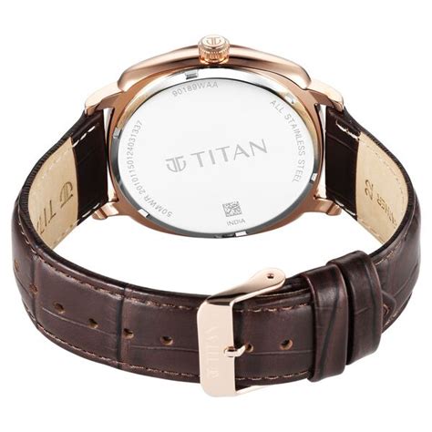 Buy Online Titan Classique Suave Quartz Brown Dial Brown Leather Strap ...