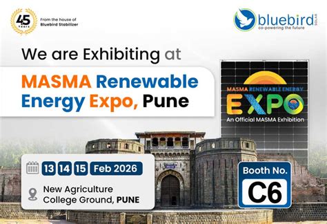 Bluebird Solar at MASMA Renewable Energy Expo 2026, Pune | Booth C6