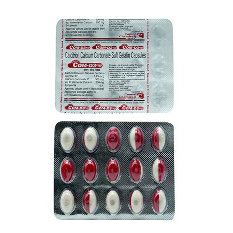 Com-D3 Plus Softgel Capsule 15's Price, Uses, Side Effects, Composition ...