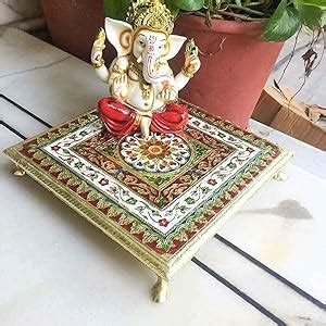 Apka Mart The Online Shop Wooden Minakari Pooja Chowki | Decorative ...