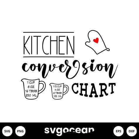 Kitchen Conversion Chart SVG vector for instant download - Svg Ocean — svgocean