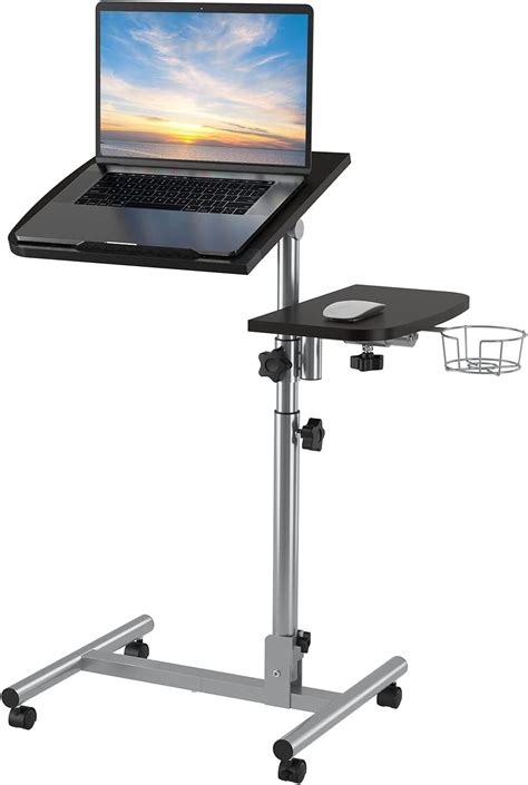 Buy Laptop Table Adjustable Height Tray Table, Rolling Cart Mobile ...