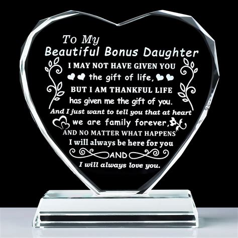 Buy YWHL Bonus Daughter Gifts from Mom Dad, To My Bonus Daughter Heart ...
